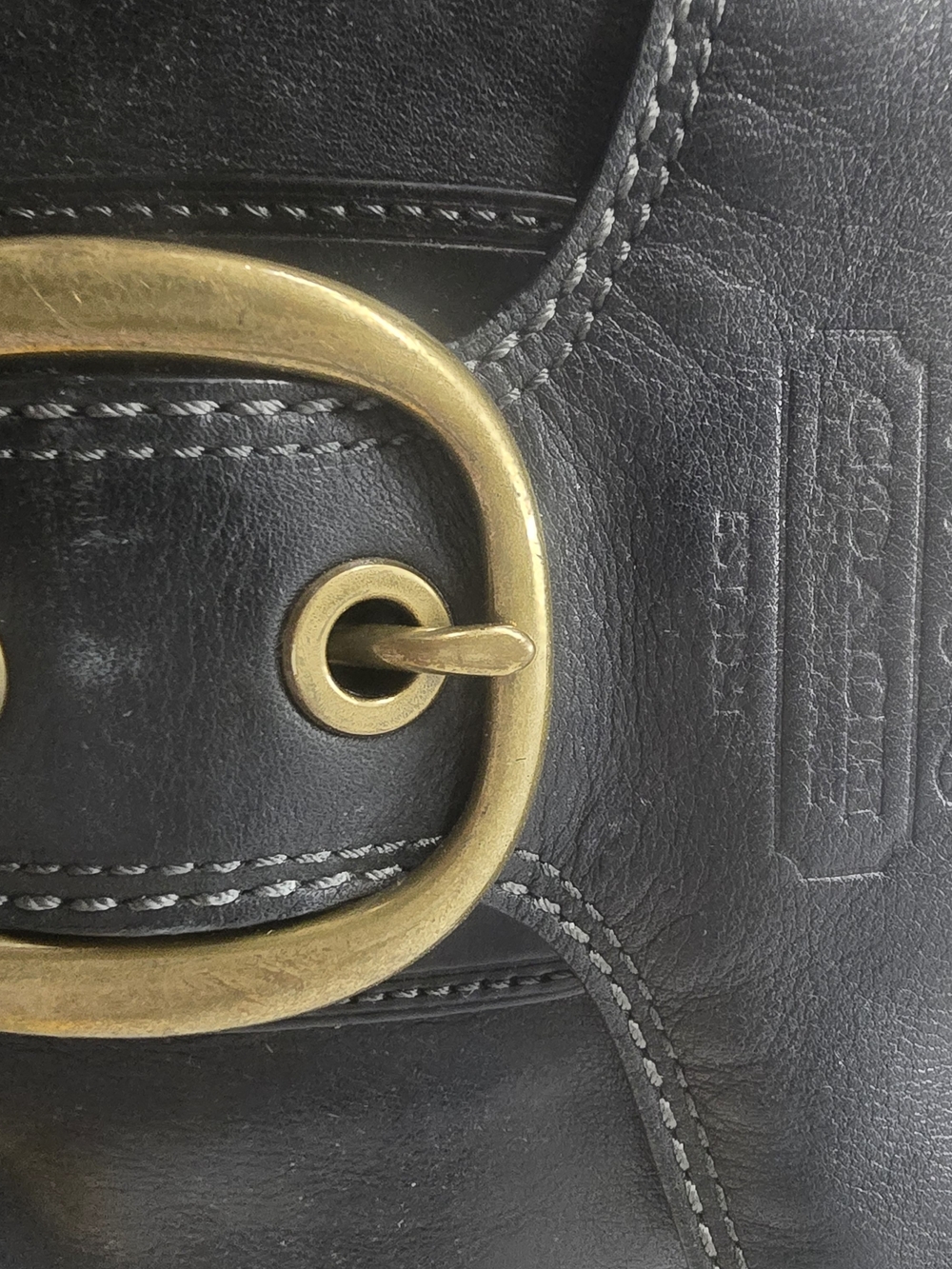 Coach Bleeker Legacy Tattersall Flap Shoulder Bag | Style 11419 | Black Leather - Picture 4 of 7